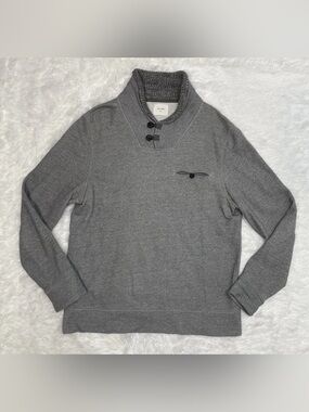 Billy Reid Shiloh Shawl Collar Sweater Men’s Size XL Heather Gray Designer